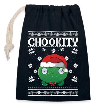 Mooncake Chookity Hässliche Weihnachten - Verschließbarer Geschenkbeutel aus Baumwolle (14x20cm) - Navy - Vorne