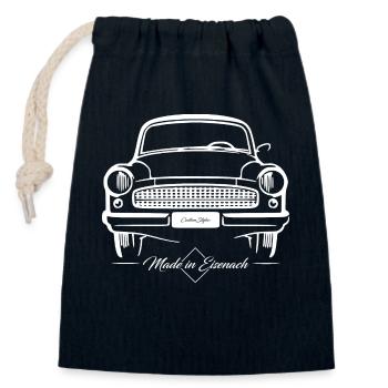 Wartburg 311 - Made in Eisenach - DDR - Verschließbarer Geschenkbeutel aus Baumwolle (14x20cm) - Navy - Vorne