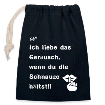 Schnauze halten - Verschließbarer Geschenkbeutel aus Baumwolle (14x20cm) - Navy - Vorne