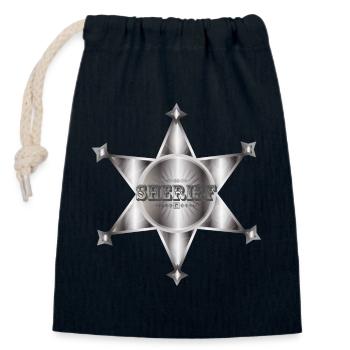 extraordinaire étoile de shérif argentée - Sac cadeau en coton avec cordon (14 x 20 cm) - bleu marine - Devant