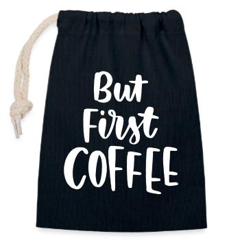 Aber erster Kaffee - Verschließbarer Geschenkbeutel aus Baumwolle (14x20cm) - Navy - Vorne