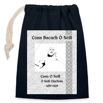 Conn O Neill, chef des O Neill de 1480 à 1559 - Sac cadeau en coton avec cordon (14 x 20 cm) - bleu marine - Devant
