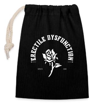 Dysfonction érectile - Rose Design - Sac cadeau en coton avec cordon (14 x 20 cm) - noir - Devant