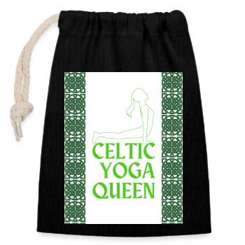 Celtic Yoga Queen - Closable cotton gift bag (14x20cm) - black - Front