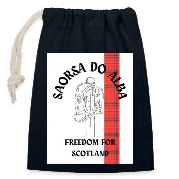 Freedom for Scotland - Closable cotton gift bag (14x20cm) - navy - Front