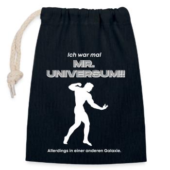 MR. UNIVERSUM body - Verschließbarer Geschenkbeutel aus Baumwolle (14x20cm) - Navy - Vorne