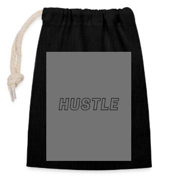 hustle - Verschließbarer Geschenkbeutel aus Baumwolle (14x20cm) - Schwarz - Vorne