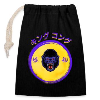 Gorilla_Scream - Closable cotton gift bag (14x20cm) - black - Front