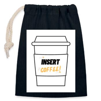 Insert Coffee Label LSHYBW - Closable cotton gift bag (14x20cm) - navy - Front