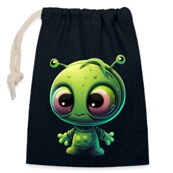 The Little Alien - Closable cotton gift bag (14x20cm) - navy - Front