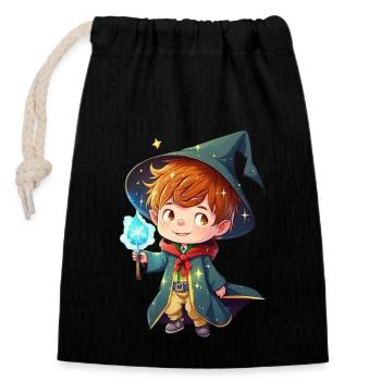 The Little Wizard - Closable cotton gift bag (14x20cm) - black - Front
