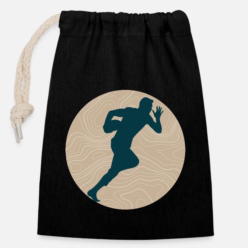 rugby player - Closable cotton gift bag (14x20cm) - black
