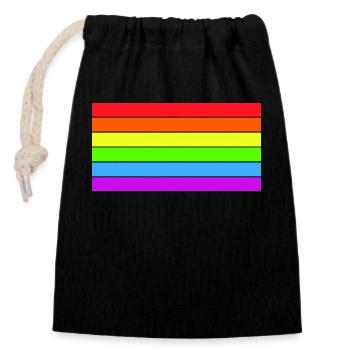Rainbow flag - Closable cotton gift bag (14x20cm) - black - Front