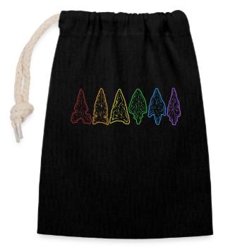 Arrowheads LGBT Rainbow Jagdspitzen Pfeilspitzen - Verschließbarer Geschenkbeutel aus Baumwolle (14x20cm) - Schwarz - Vorne