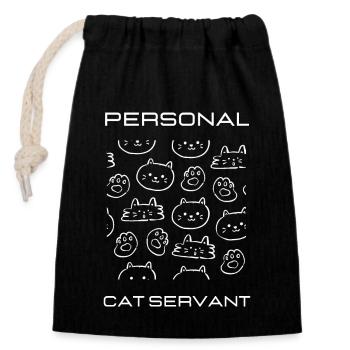 Personal Cat Servant - Closable cotton gift bag (14x20cm) - black - Front