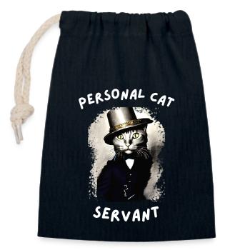 Persönlicher Katzendiener - Verschließbarer Geschenkbeutel aus Baumwolle (14x20cm) - Navy - Vorne