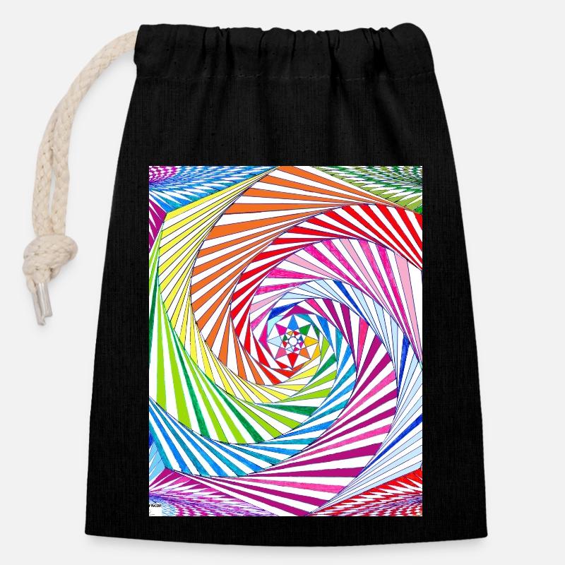 LMNArt - Sac cadeau en coton avec cordon (14 x 20 cm) - noir