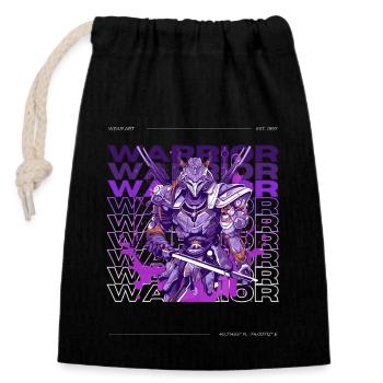Warrior Samurai - Closable cotton gift bag (14x20cm) - black - Front