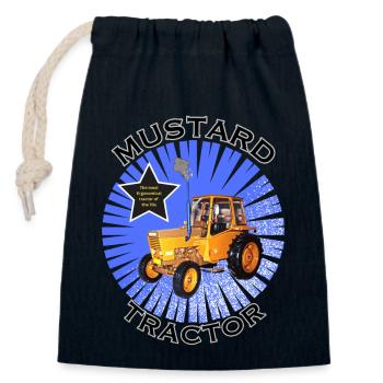 The Mustard Tractor - Closable cotton gift bag (14x20cm) - navy - Front