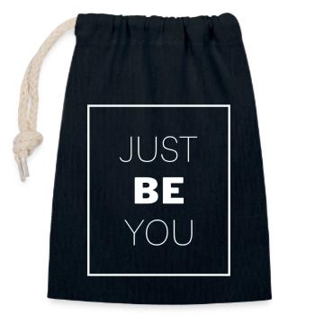 Just Be You - Verschließbarer Geschenkbeutel aus Baumwolle (14x20cm) - Navy - Vorne