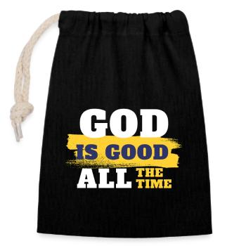 God is good all the time - Verschließbarer Geschenkbeutel aus Baumwolle (14x20cm) - Schwarz - Vorne