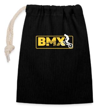 bmx - Sac cadeau en coton avec cordon (14 x 20 cm) - noir - Devant