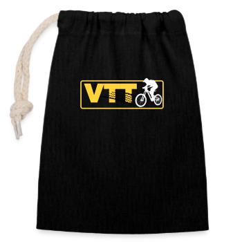 vtt - Sac cadeau en coton avec cordon (14 x 20 cm) - noir - Devant