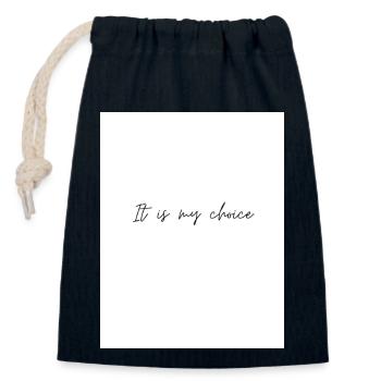 It is my choice - Closable cotton gift bag (14x20cm) - navy - Front