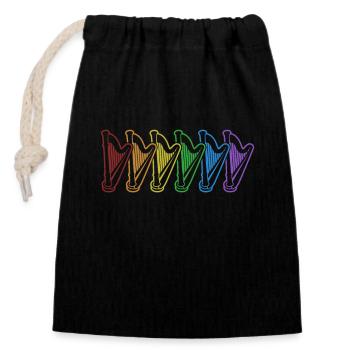 Harpes LGBT Harpe arc-en-ciel Harpe de concert Harpe - Sac cadeau en coton avec cordon (14 x 20 cm) - noir - Devant