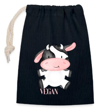 Liebes vegan Motiv - Verschließbarer Geschenkbeutel aus Baumwolle (14x20cm) - Navy - Vorne