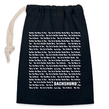 Dachshund Dackel Jagdhund Teckel-Time Dackelfreund - Verschließbarer Geschenkbeutel aus Baumwolle (14x20cm) - Navy - Vorne