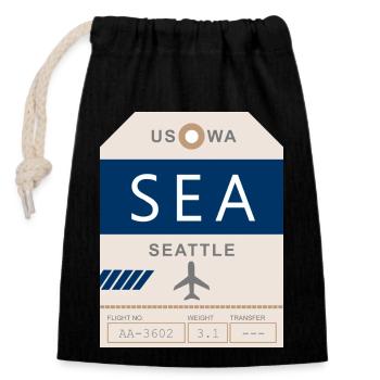 Seattle Airport 1950 - Closable cotton gift bag (14x20cm) - black - Front
