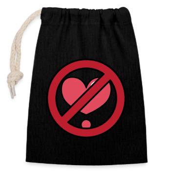 NoLove - Closable cotton gift bag (14x20cm) - black - Front