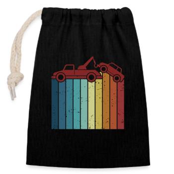 Retro Abschlepper Abschleppdienst Fahrer - Verschließbarer Geschenkbeutel aus Baumwolle (14x20cm) - Schwarz - Vorne
