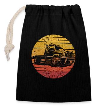 Retro Abschlepper Abschleppdienst Fahrer - Verschließbarer Geschenkbeutel aus Baumwolle (14x20cm) - Schwarz - Vorne
