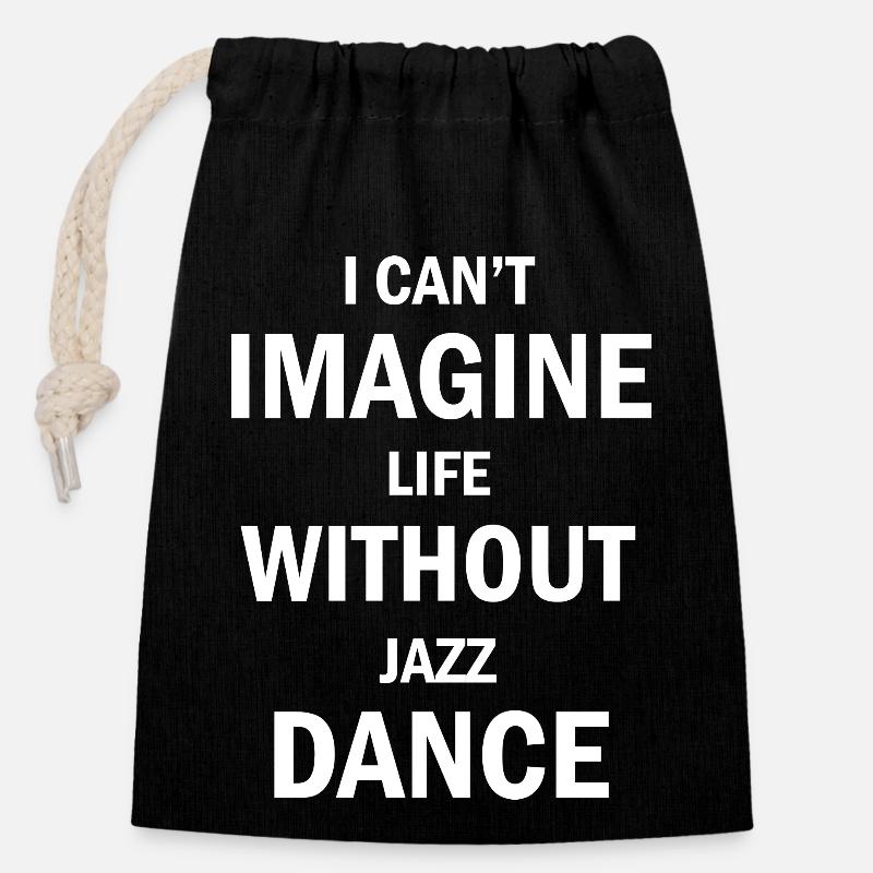 Danse Musique de danse - Sac cadeau en coton avec cordon (14 x 20 cm) - noir