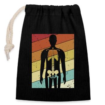 Rétro Radiologie Infirmière Technicienne en Radiologie Radiologue - Sac cadeau en coton avec cordon (14 x 20 cm) - noir - Devant