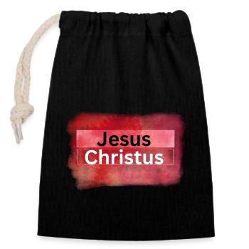 Sang de Jésus-Christ - Sac cadeau en coton avec cordon (14 x 20 cm) - noir - Devant
