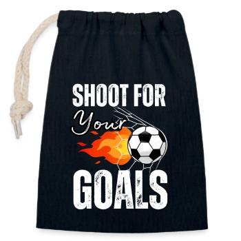 Shoot For Your Goals Football Motivation Inspiration - Closable cotton gift bag (14x20cm) - navy - Front