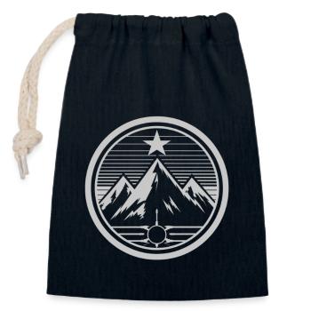 mountians Logo - Verschließbarer Geschenkbeutel aus Baumwolle (14x20cm) - Navy - Vorne