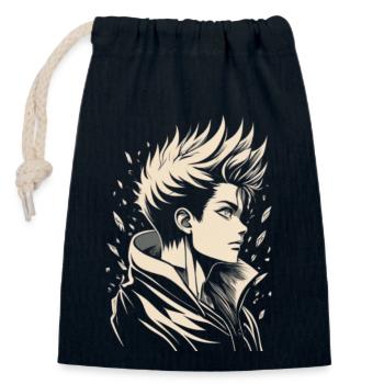 Anime 1 - Closable cotton gift bag (14x20cm) - navy - Front