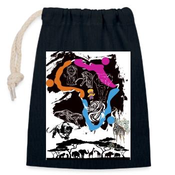 Mama Africa Original - Verschließbarer Geschenkbeutel aus Baumwolle (14x20cm) - Navy - Vorne