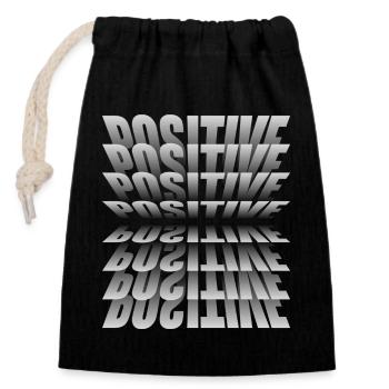 Positive Tea shirt - Sac cadeau en coton avec cordon (14 x 20 cm) - noir - Devant