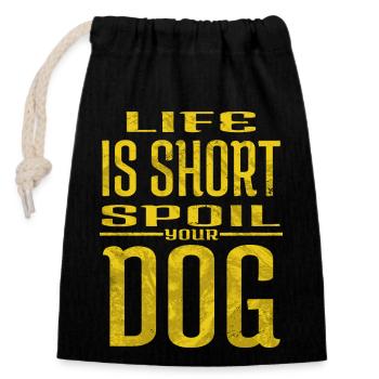 Beagle Daddy Golden Retriever Propriétaire de chien - Sac cadeau en coton avec cordon (14 x 20 cm) - noir - Devant
