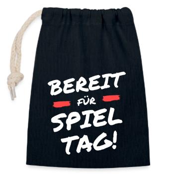 Bereit für Spiel Tag - Verschließbarer Geschenkbeutel aus Baumwolle (14x20cm) - Navy - Vorne