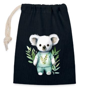 Eucalyptus Dreamer: Koala Tee - Closable cotton gift bag (14x20cm) - navy - Front