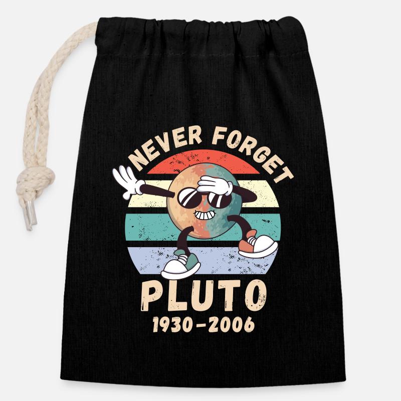 Pluto nie vergessen 1930 - 2006 - Verschließbarer Geschenkbeutel aus Baumwolle (14x20cm) - Schwarz
