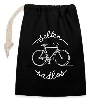 selten radlos radsport radfahren rad outdoor - Verschließbarer Geschenkbeutel aus Baumwolle (14x20cm) - Schwarz - Vorne