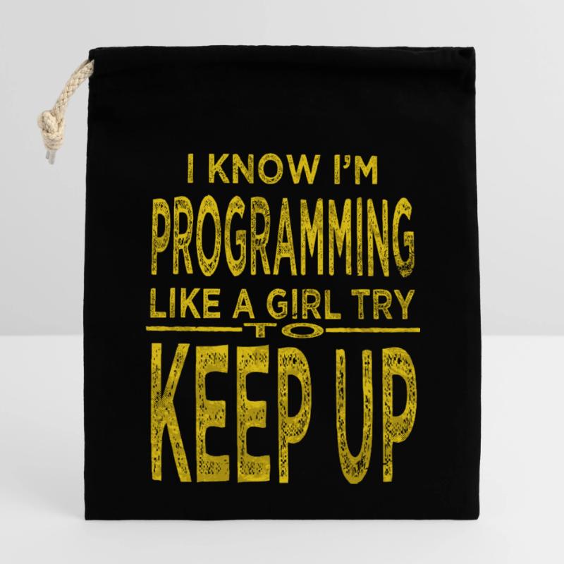 Birthday Present C Plus Plus PC Frontend Developer Closable cotton gift bag (14x20cm)