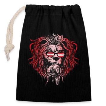 Autriche - Sac cadeau en coton avec cordon (14 x 20 cm) - noir - Devant